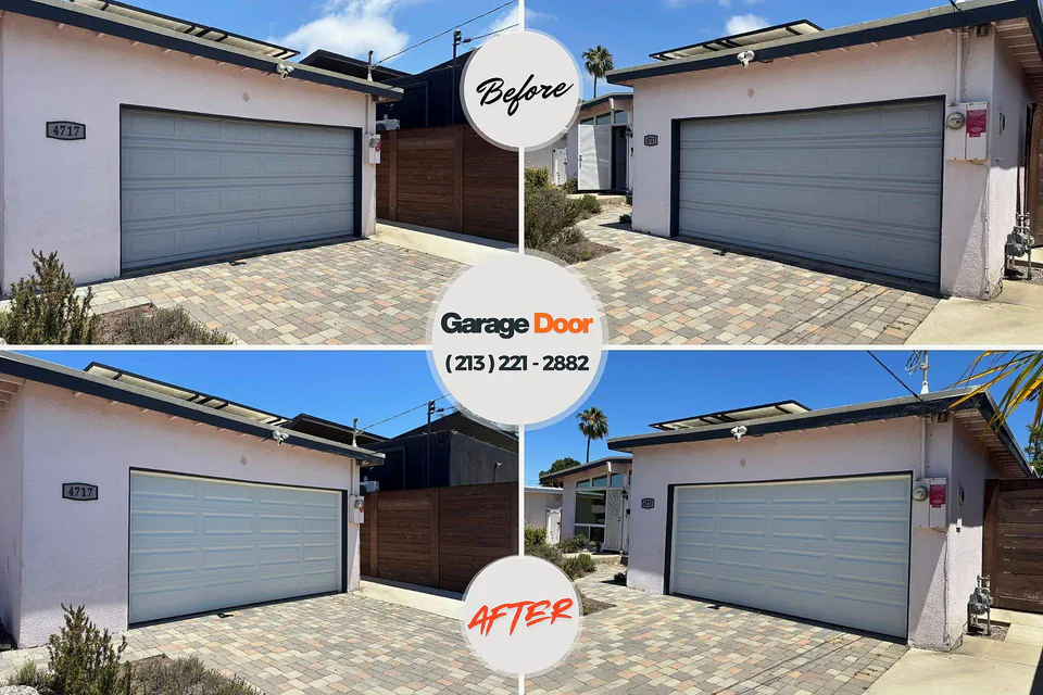 Before and after: garage door repair Oakwood Hills, IL